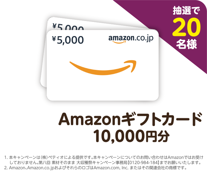 抽選で20名様 Amazonギフトカード10,000円分