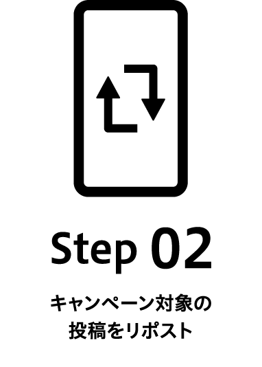 Step 02 キャンペーン対象の投稿をリポスト
